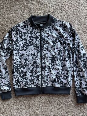 Victoria Secret Sport Grey & Black & Lilac Camo Bomber Jacket